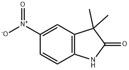 3,3-二甲基-5-硝基二氢吲哚-2-酮,100511-00-0,结构式