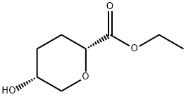 Ethyl cis-5-hydroxy-tetrahydro-pyran-2-carboxylate Struktur