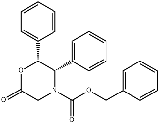 (2r,3s)-(-)-6-オキソ-2,3-ジフェニル-4-モルホリンカルボン酸ベンジル　エステル 化学構造式