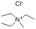 Triethylmethylammonium chloride Struktur