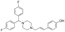 1-(bis(4-fluorophenyl)methyl)-4-(3-(4'-hydroxyphenyl)-2-propenyl)piperazine 结构式