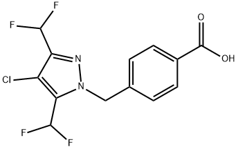 4-{[4-Chloro-3,5-bis(difluoromethyl)-1H-pyrazol-1-yl]methyl}benzoic acid|4-((4-氯-3,5-双(二氟甲基)-1H-吡唑-1-基)甲基)苯甲酸