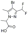 2-[4-BROMO-3-(DIFLUOROMETHYL)-5-METHYL-1H-PYRAZOL-1-YL]PROPANOIC ACID Structure