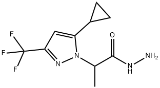 2-[5-Cyclopropyl-3-(trifluoromethyl)-1H-pyrazol-1-yl]propanehydrazide 化学構造式