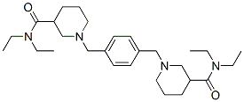 alpha, alpha'-bis(3-(N,N-diethylcarbamoyl)piperidino)-4-xylene 化学構造式