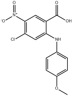 4-CHLORO-2-(4-METHOXYANILINO)-5-NITROBENZOIC ACID Struktur