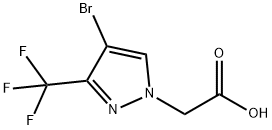 [4-ブロモ-3-(トリフルオロメチル)-1H-ピラゾール-1-イル]酢酸 化学構造式