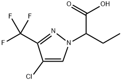 2-[4-クロロ-3-(トリフルオロメチル)-1H-ピラゾール-1-イル]ブタン酸 化学構造式