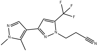 3-[1',5'-Dimethyl-5-(trifluoromethyl)-1H,1'H-3,4'-bipyrazol-1-yl]propanenitrile Structure