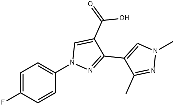 1-(4-Fluorophenyl)-1',3'-dimethyl-1H,1'H-3,4'-bipyrazole-4-carboxylic acid Struktur