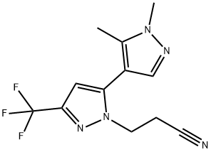 3-[1',5'-Dimethyl-5-(trifluoromethyl)-1'H,2H-3,4'-bipyrazol-2-yl]propanenitrile Structure