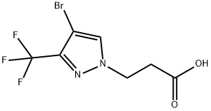 3-[4-溴-3-(三氟甲基)-1H-吡唑-1-基]丙酸 结构式