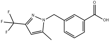 3-{[5-Methyl-3-(trifluoromethyl)-1H-pyrazol-1-yl]methyl}benzoic acid Struktur