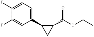 (1R,2R)-ethyl2-(3,4-difluorophenyl)cyclopropane carboxylate 化学構造式