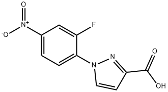 1-(2-Fluoro-4-nitrophenyl)-1H-pyrazole-3-carboxylic acid Struktur