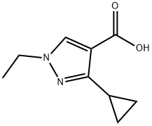 3-Cyclopropyl-1-ethyl-1H-pyrazole-4-carboxylicacid Struktur