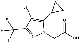 2-[4-氯-5-环丙基-3-(三氟甲基)-1H-吡唑-1-基]乙酸, 1006447-79-5, 结构式