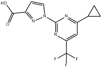 1-[4-Cyclopropyl-6-(trifluoromethyl)pyrimidin-2-yl]-1H-pyrazole-3-carboxylic acid Struktur