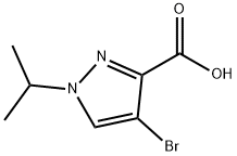 1H-pyrazole-3-carboxylic acid, 4-bromo-1-(1-methylethyl)- Struktur