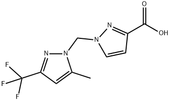 1-((5-甲基-3-(三氟甲基)-1H-吡唑-1-基)甲基)-1H-吡唑-3-羧酸,1006459-10-4,结构式