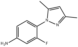 4-(3,5-二甲基-1H-吡唑-1-基)-3-氟苯胺, 1006468-57-0, 结构式