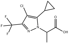 2-[4-CHLORO-5-CYCLOPROPYL-3-(TRIFLUOROMETHYL)-1H-PYRAZOL-1-YL]PROPANOIC ACID 结构式