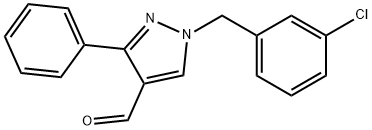 1-(3-クロロベンジル)-3-フェニル-1H-ピラゾール-4-カルブアルデヒド 化学構造式