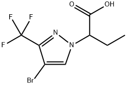 2-[4-Bromo-3-(trifluoromethyl)-1H-pyrazol-1-yl]butanoic acid Struktur