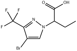 2-[4-溴-3-(三氟甲基)-1H-吡唑-1-基]丁酸,1006473-58-0,结构式