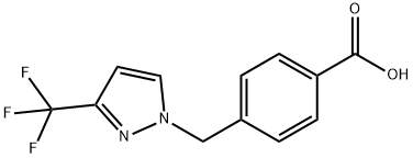 4-{[3-(Trifluoromethyl)-1H-pyrazol-1-yl]methyl}benzoic acid Struktur