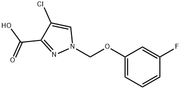 4-Chloro-1-[(3-fluorophenoxy)methyl]-1H-pyrazole-3-carboxylic acid Struktur