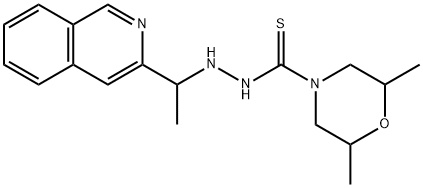 2,6-Dimethylmorpholine-4-carbothioic acid 2-[1-[3-isoquinolyl]ethyl]hy drazide 化学構造式