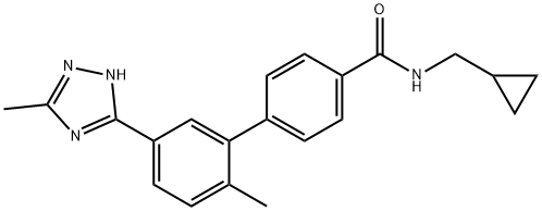 [1,1'-Biphenyl]-4-carboxaMide, N-(cyclopropylMethyl)-2'-Methyl-5'-(3-Methyl-1H-1,2,4-triazol-5-yl)- 结构式