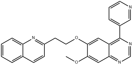 7-メトキシ-4-(ピリジン-3-イル)-6-[2-(キノリン-2-イル)エトキシ]キナゾリン 化学構造式