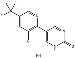 potassium 5-[3-chloro-5-(trifluoromethyl)-2-pyridinyl]-2-pyrimidinethiolate 化学構造式