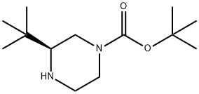 (S)-3-叔丁基哌嗪-1-羧酸叔丁酯盐酸盐 结构式