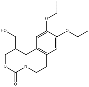 2H,4H-[1,3]Oxazino[4,3-a]isoquinolin-4-one,  9,10-diethoxy-1,6,7,11b-tetrahydro-1-(hydroxymethyl)- 结构式