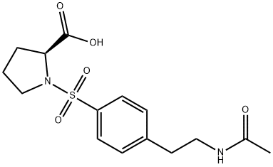 (2S)-1-[4-(2-acetamidoethyl)phenyl]sulfonylproline Struktur