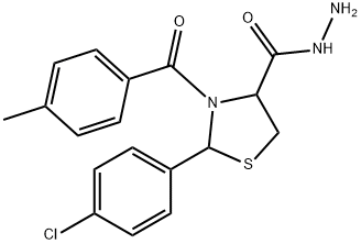 2-(4-chlorophenyl)-3-(4-methylbenzoyl)-1,3-thiazolane-4-carbohydrazide|