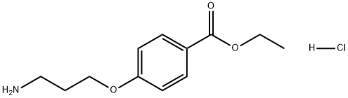 Benzoic acid, 4-(3-aminopropoxy)-, ethyl ester, hydrochloride (1:1) Structure