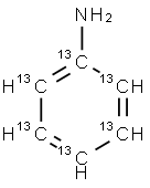 アニリン (13C, 99%) 化学構造式