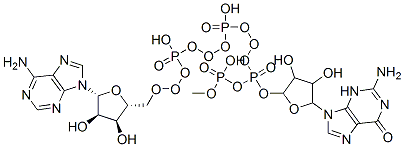 [(2R,3S,4R,5R)-5-(2-amino-6-oxo-3H-purin-9-yl)-3,4-dihydroxyoxolan-2-yl]methyl [[[[(2R,3S,4R,5R)-5-(6-aminopurin-9-yl)-3,4-dihydroxyoxolan-2-yl]methoxy-hydroxyphosphoryl]oxy-hydroxyphosphoryl]oxy-hydroxyphosphoryl] hydrogen phosphate Structure