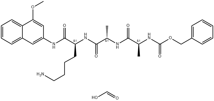 N-CBZ-ALA-ALA-LYS 4-METHOXY-B-*NAPHTHYLAMIDE FORMATE,100900-14-9,结构式