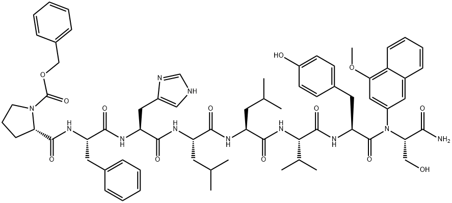 Z-PRO-PHE-HIS-LEU-LEU-VAL-TYR-SER-4M-BETANA 化学構造式