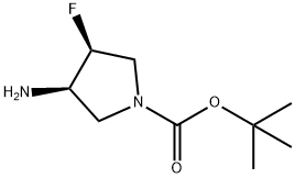(3R,4S)-3-氨基-4-氟-1-吡咯烷羧酸叔丁酯,1009075-48-2,结构式