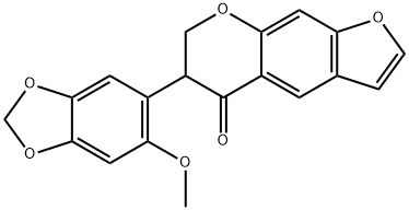 6,7-Dihydro-6-(6-methoxy-1,3-benzodioxol-5-yl)-5H-furo[3,2-g][1]benzopyran-5-one 结构式