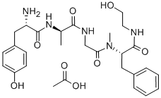 [D-ALA2, N-ME-PHE4, GLY5-オール]-エンケファリン 酢酸塩 化学構造式