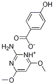 2-amino-4,6-dimethoxypyrimidinium 4-hydroxybenzoate Struktur