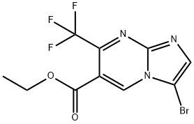 Ethyl 3-broMo-7-(trifluoroMethyl)iMidazo[1,2-a]pyriMidine-6-carboxylate Struktur