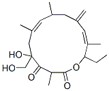 14-Ethyl-5-hydroxy-5-(hydroxymethyl)-3,7,9,13-tetramethyl-11-methylene-1-oxacyclotetradeca-7,12-diene-2,4-dione,100938-27-0,结构式